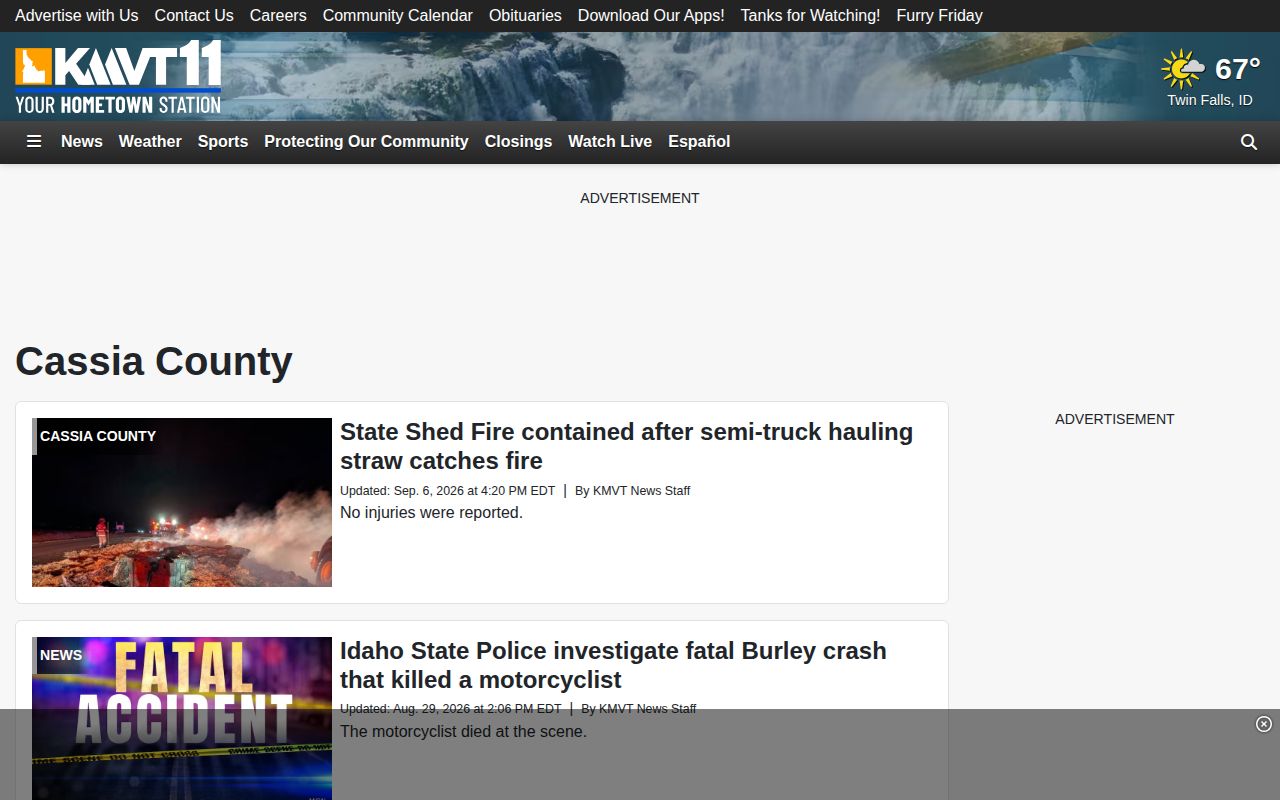 KMVT Cassia County news source for selected Oakley arrest coverage